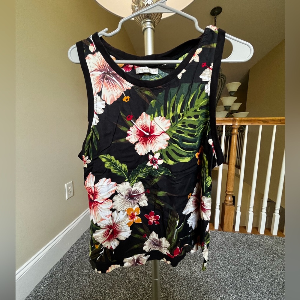 Fancy and floral tank top